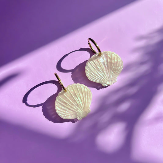 White Shell Earrings