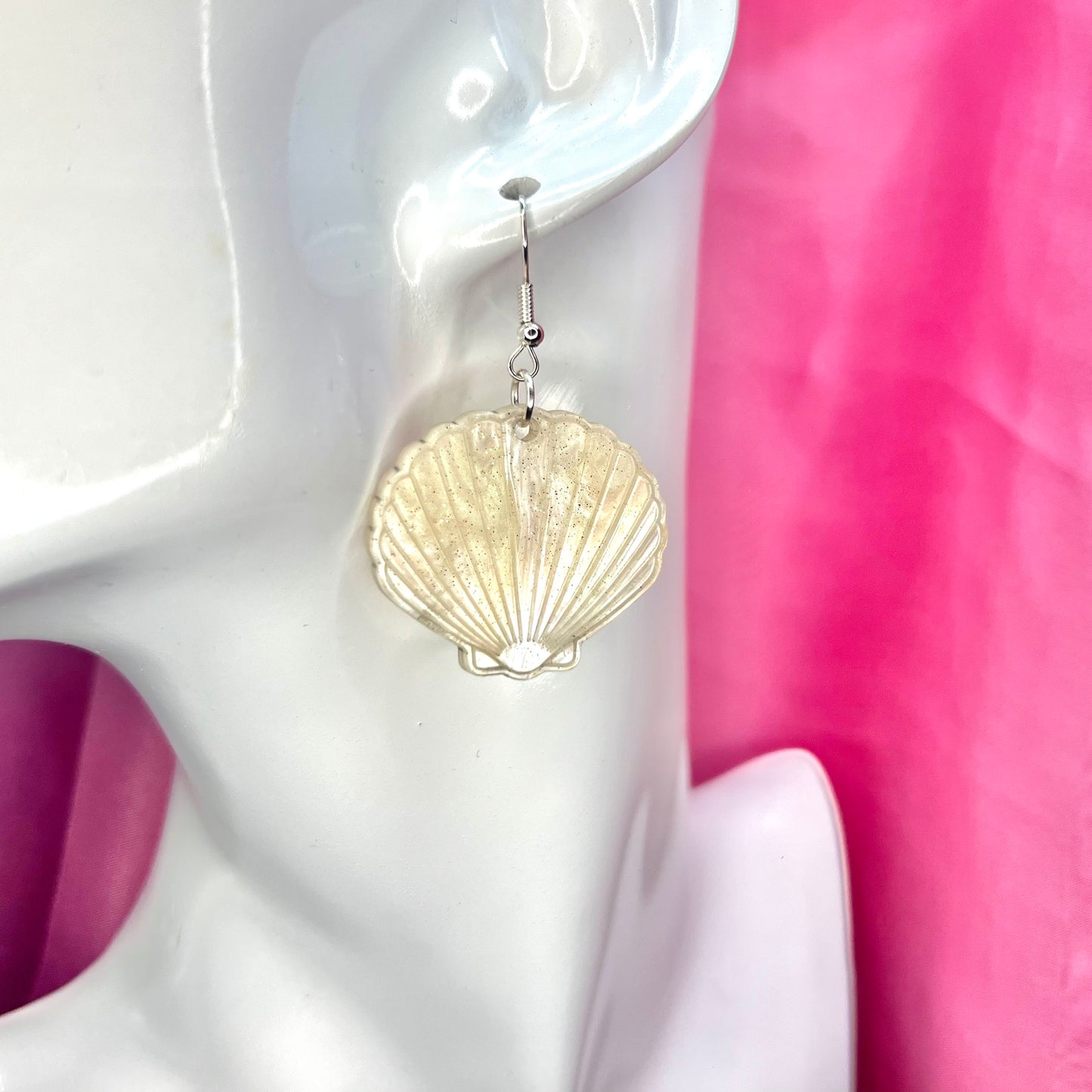 White Shell Earrings