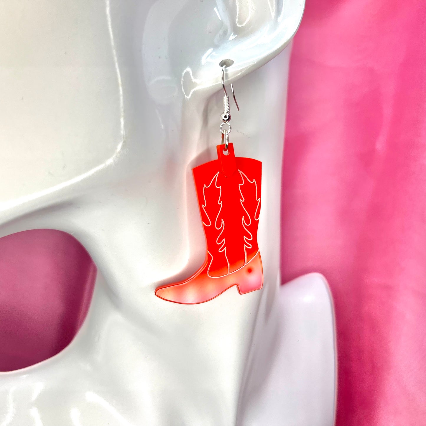Red Cowboy Boot Earrings