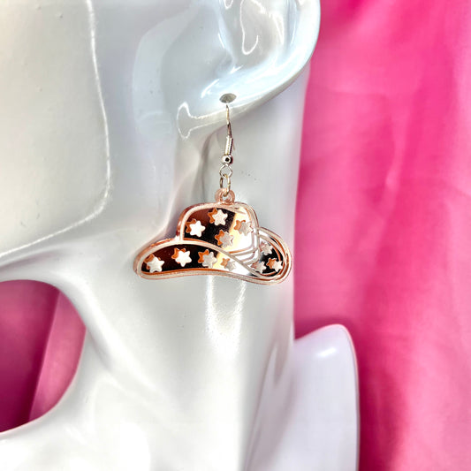 Ye-Star! Cowboy Hat Earrings